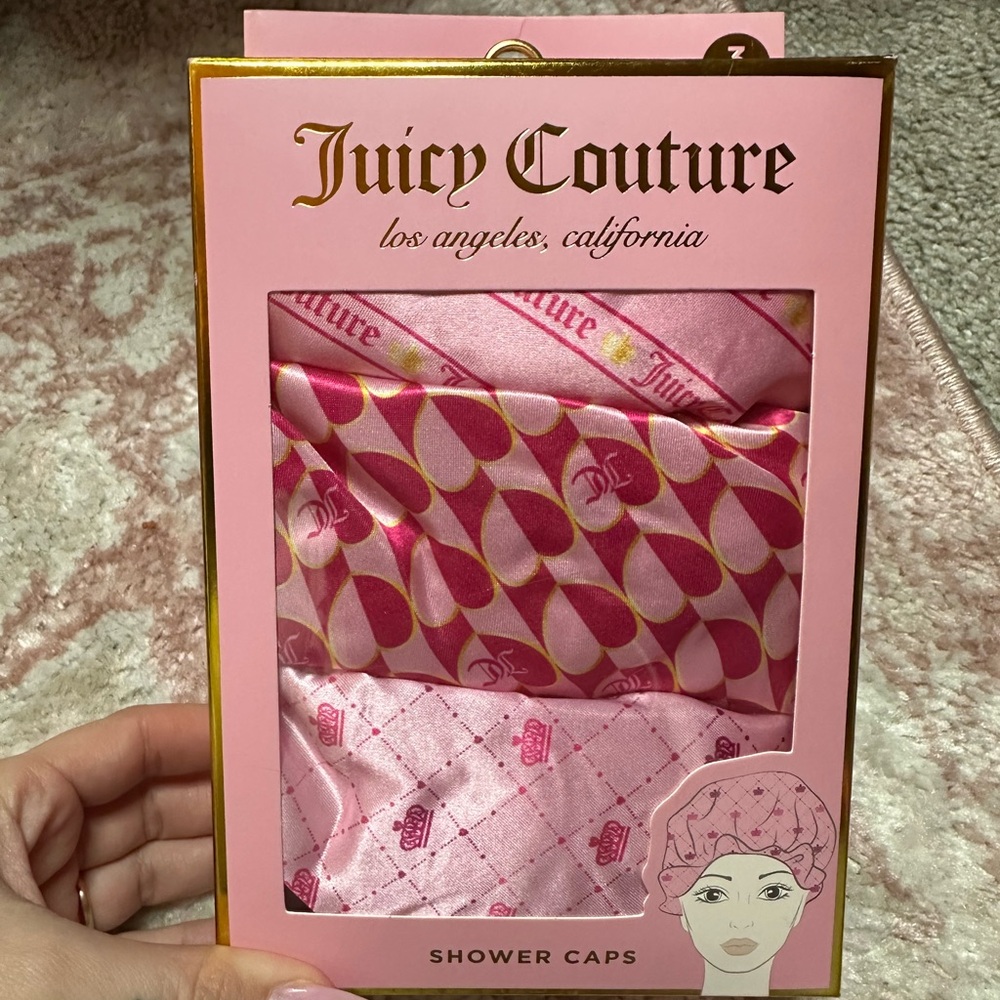 Juicy Couture Pink Shower Caps Set